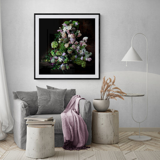 Hydrangeas and Ivy Framed Art Print