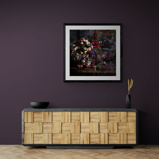 Bulls and Roses Framed Art Print